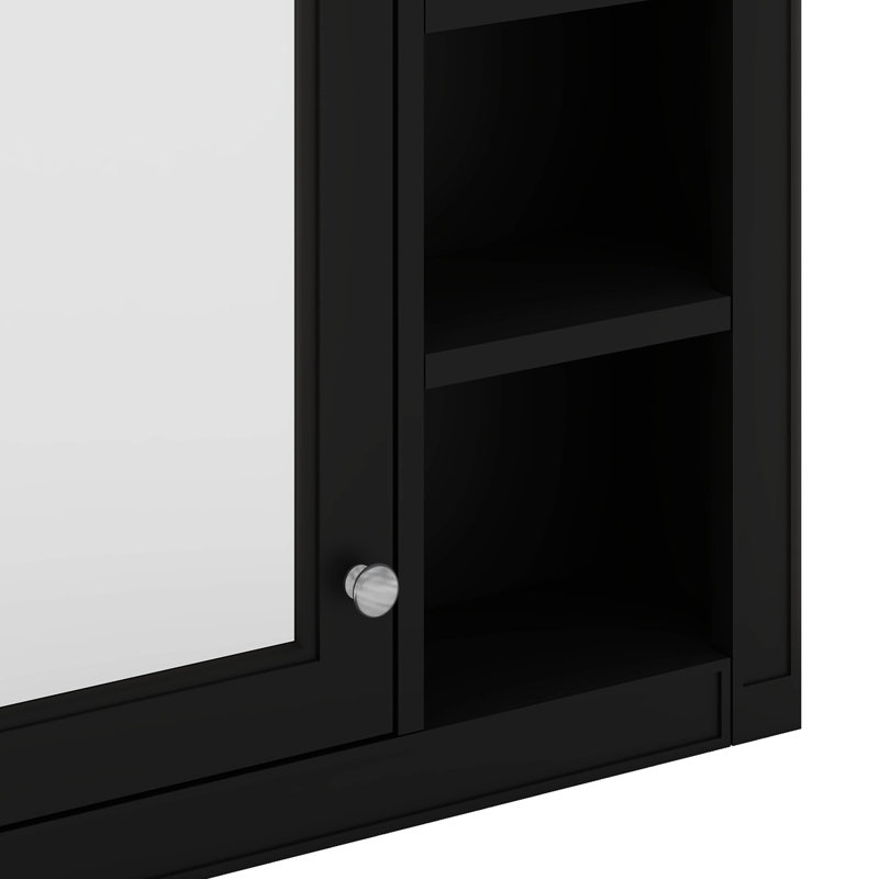 Pharmacie avec miroir, armoire de rangement moderne pour salle de bain, 3 tablettes ouvertes