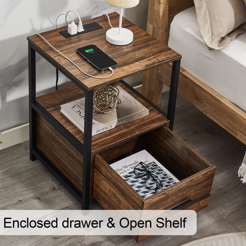 Bedroom Set Bed Frame And Nightstand 2 Piece(Set Of 2), Queen