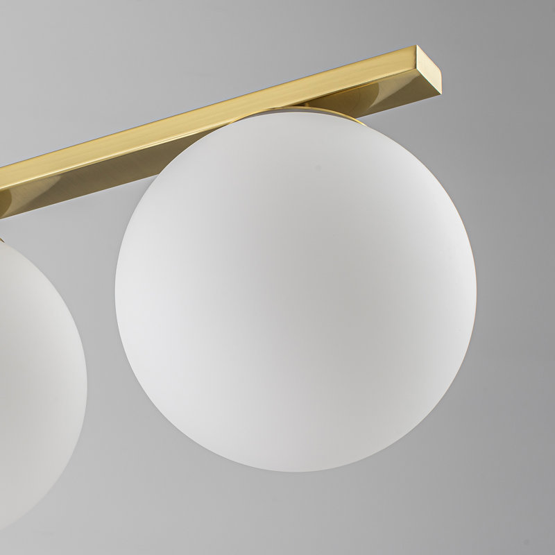 5-Light Mid-Century Opal Glass Bubble Linear Pendant