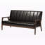 Canapé 3 places Daventry en similicuir brun de style Mid-Century moderne, H 31,33 po x l 63,09 po x P 29,3 po-322341714-322341715
