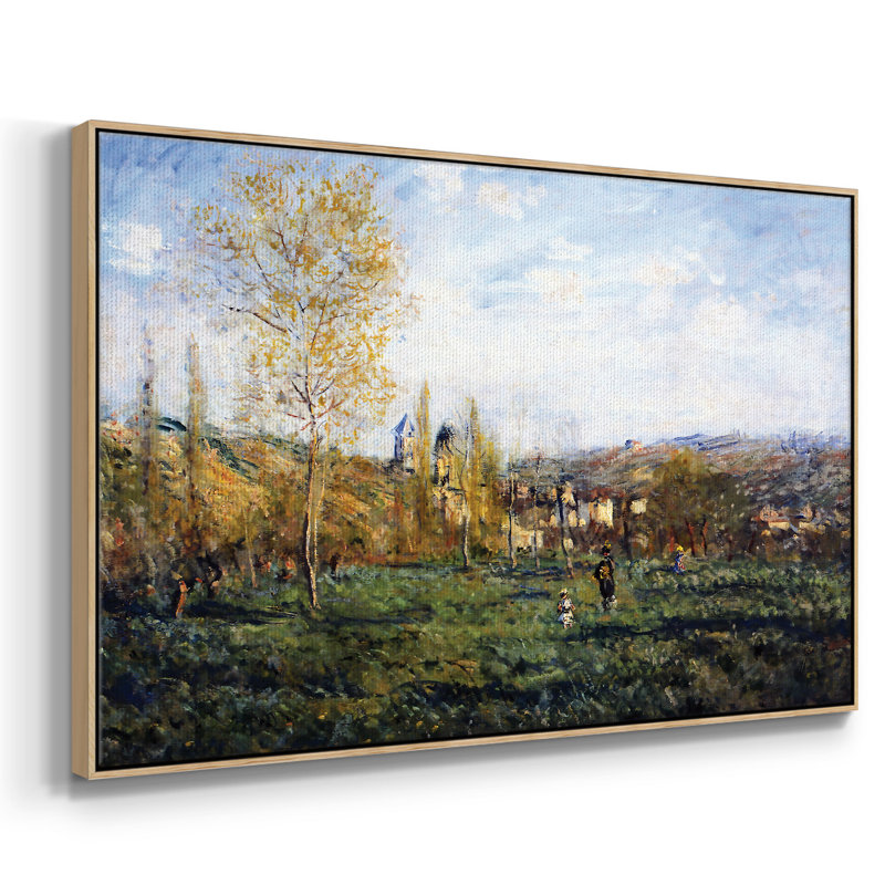 «Springtime In Vetheuil», 1880, reproduction d'art sur toile, Toile avec cadre naturel, H 25 po x l 37 po x P 2 po
