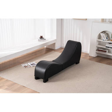  Container Furniture Direct Yoga Chaise Lounge Collection for  Stretching & Relaxation Modern Faux Leather Curved Sofa, Living Room  Bedroom Accent Piece, Regular, Black : Home & Kitchen