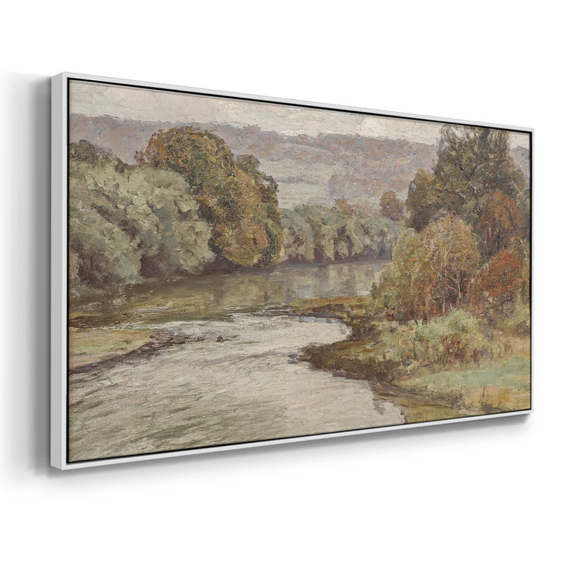 Landscape Series-MCXLVIII- Framed Gallery Wrapped Canvas -Ready to Hang, 21" H x 41" W, White