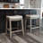 Maven Lane Sophia Wooden Backless Stool with Faux Leather Upholstery-112251011-112251009
