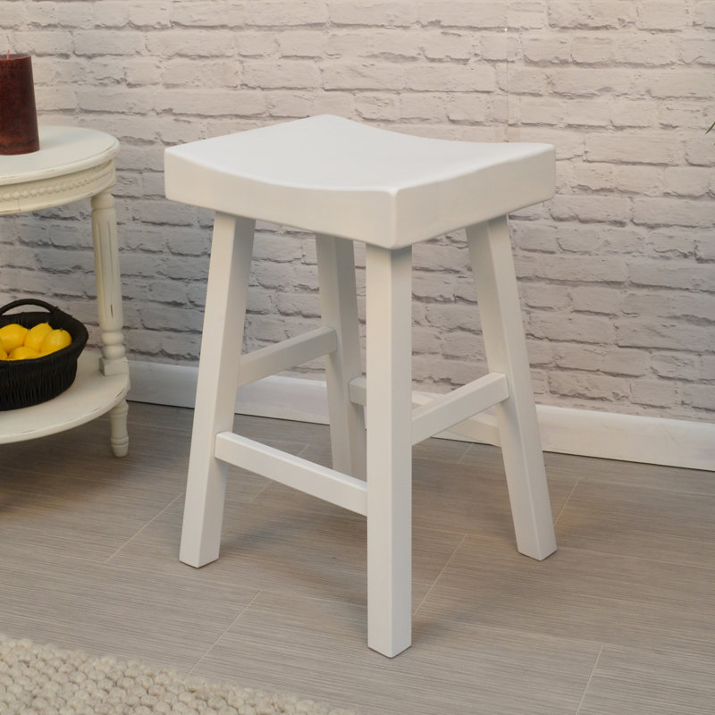Christensen Solid Wood Counter Stool, Antique White