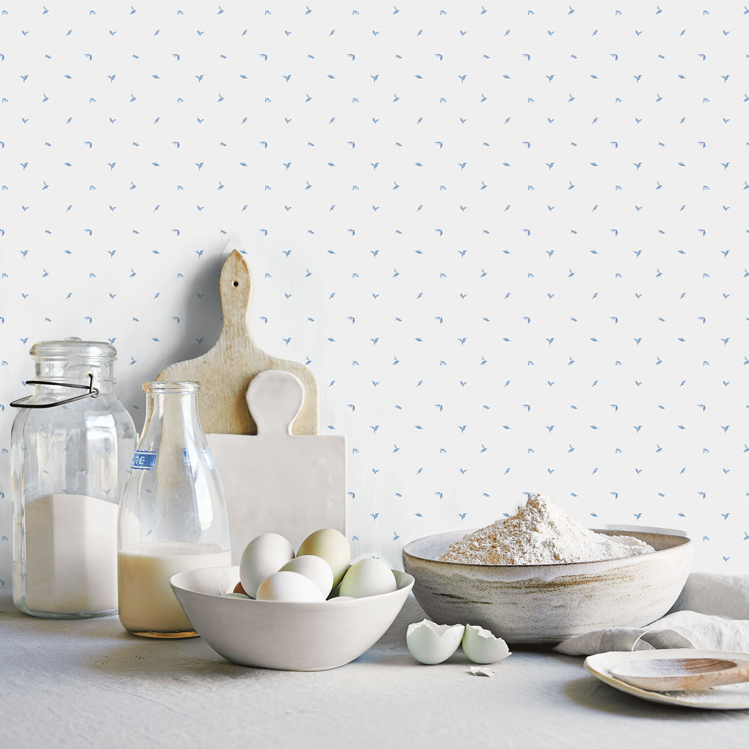 Kitchen Recipes Wallpaper Roll, Blue