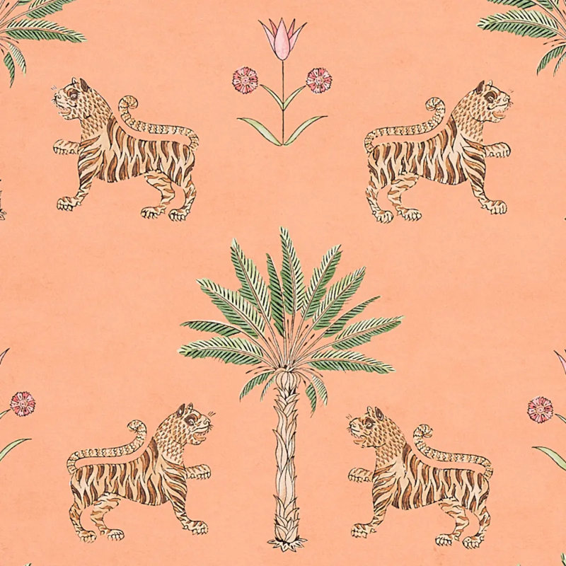 Papier peint Tiger Palm, Pêche cramoisie