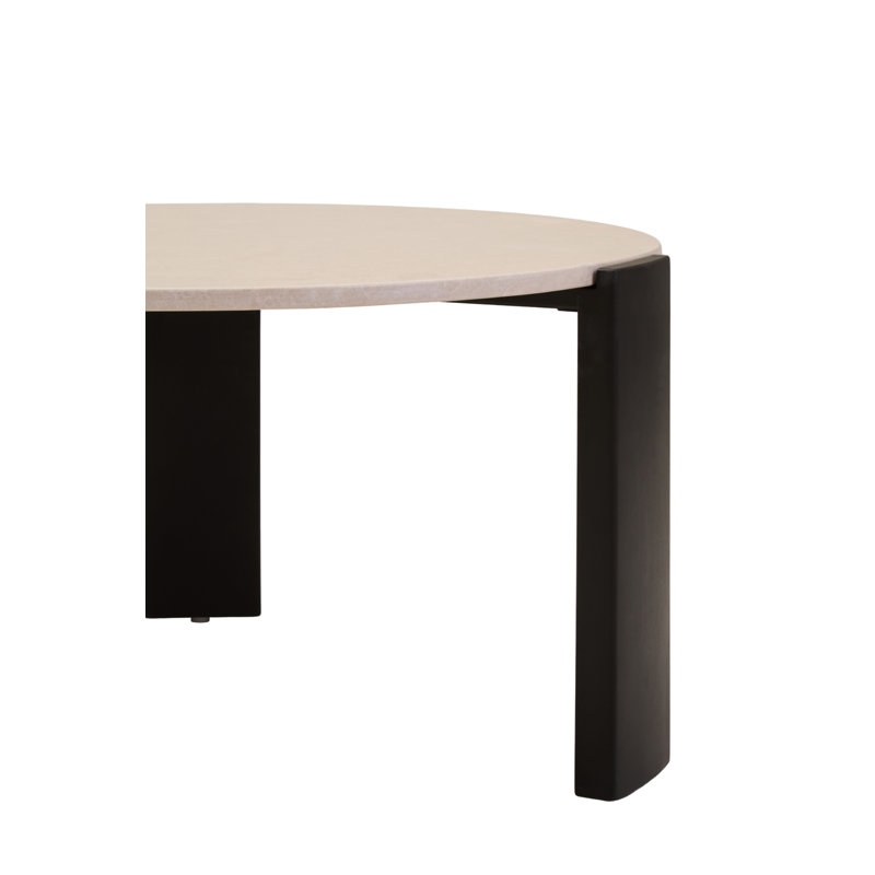 Cephus Three Leg Coffee Table, White, 46cm H x 89cm L x 89cm W