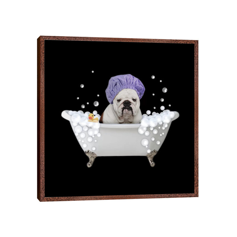 Bath Time Bubbles 3 1 Piece Floater Frame Wall Art on Canvas, 45.72 cm H x 45.72 cm W, Classic Wood