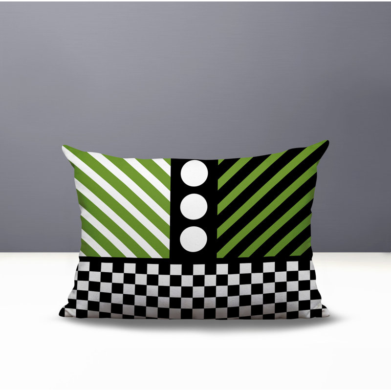 Oreiller rectangulaire réversible intérieur / extérieur Brixa, Rectangulaire H 14 po x l 20 po, Chartreuse