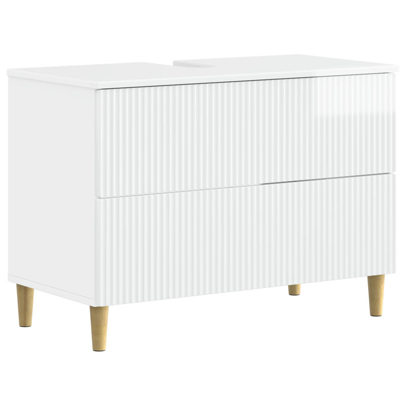 Bathroom Storage Furniture Set, High Gloss White