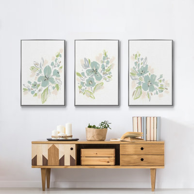 " Seafoam Petals I " 3 - Pieces