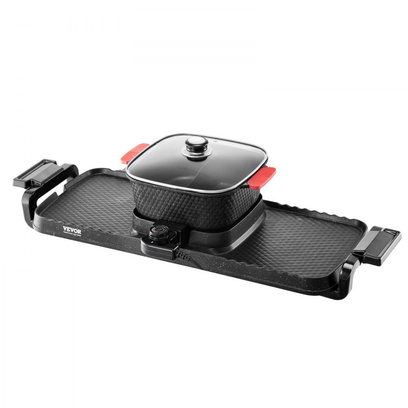Hot Pot with Grill 2300W 2-in-1 Electric Smokeless BBQ Pan with Removable Pot