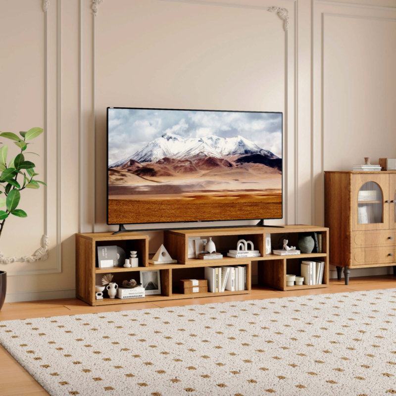 Meuble télé modulaire extensible, console multimédia avec casiers de rangement ouverts, centre de divertissement combiné Freestyle, meuble télé réglable pour le salon