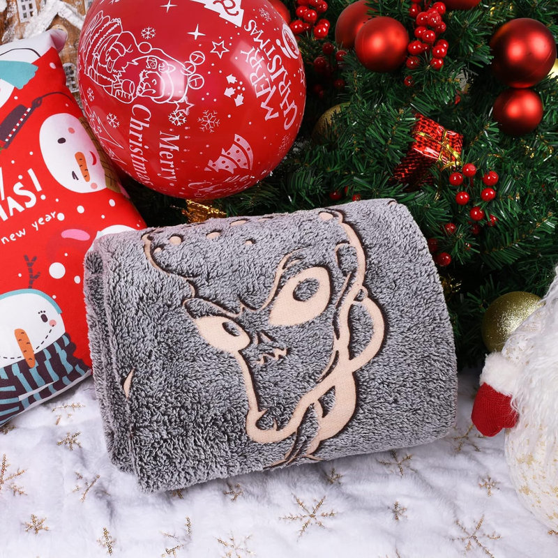 Soft Glow-in-the-Dark Alien Constellation Throw Blanket - Lightweight & Machine Washable, Grey