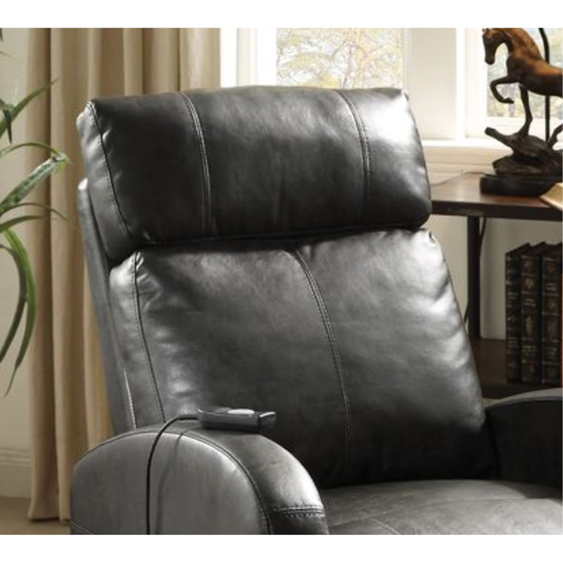 Fauteuil inclinable électrique brun en cuir synthétique, Brun
