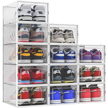 Rebrilliant 12 Pair Stackable Shoe Storage Cabinet & Reviews