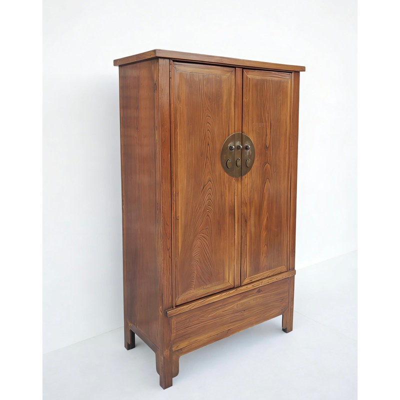 Armoire antique en orme d'angle carré
