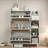 Bohemia Style Shoe Cabinet With 3 Rattan Flip Drawers, 3 Square Shelves And 1 Storage Drawer And Key Hooks-1441309623