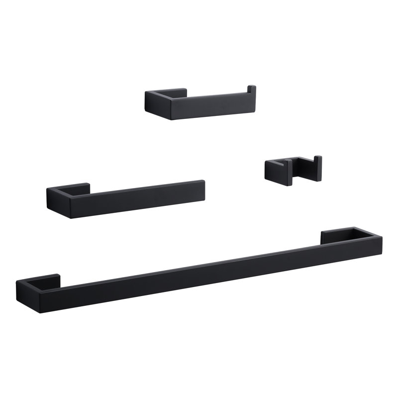 Ensemble de quincaillerie de salle de bain 4 pièces, Noir