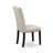 Elsa Parson Dining Room Chairs - Button Tufted Nailhead Trim Doeskin Linen Fabric Padded Chairs, Set of 2, Wirebrushed Black-917192158-917192159