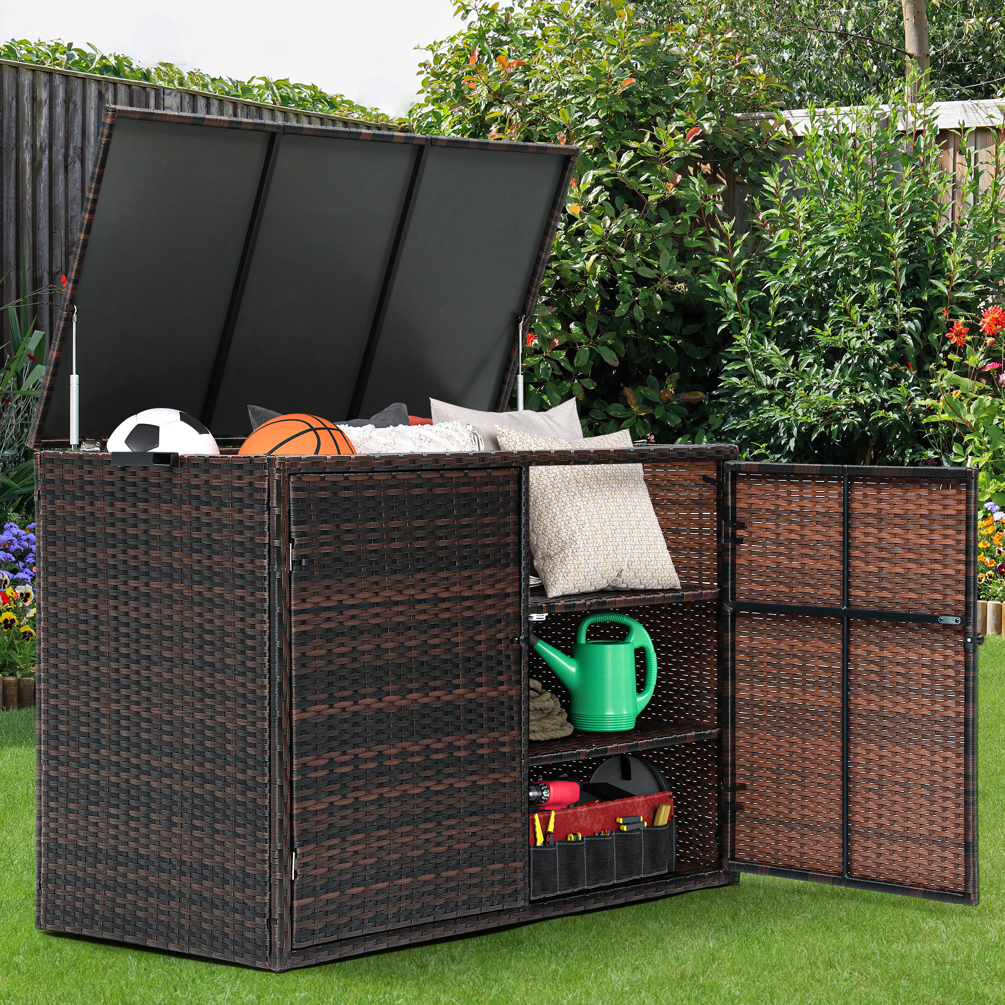 Balconera 150 Gallon Outdoor Wicker Deck Box Wayfair