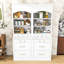 Ensemble de 2 grands garde-manger autoportants avec tablette réglable, plateau en faux marbre et tiroirs-509686605-509686594