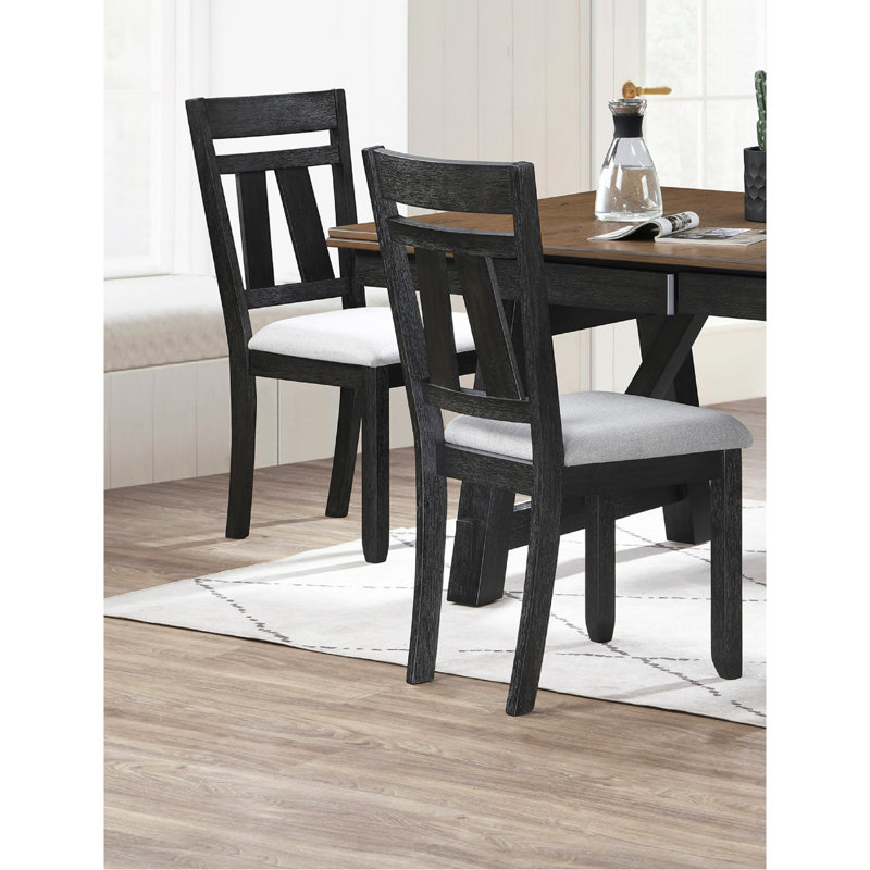Chaise de salle à manger 2 pièces ensemble de siège rembourré blé gris anthracite