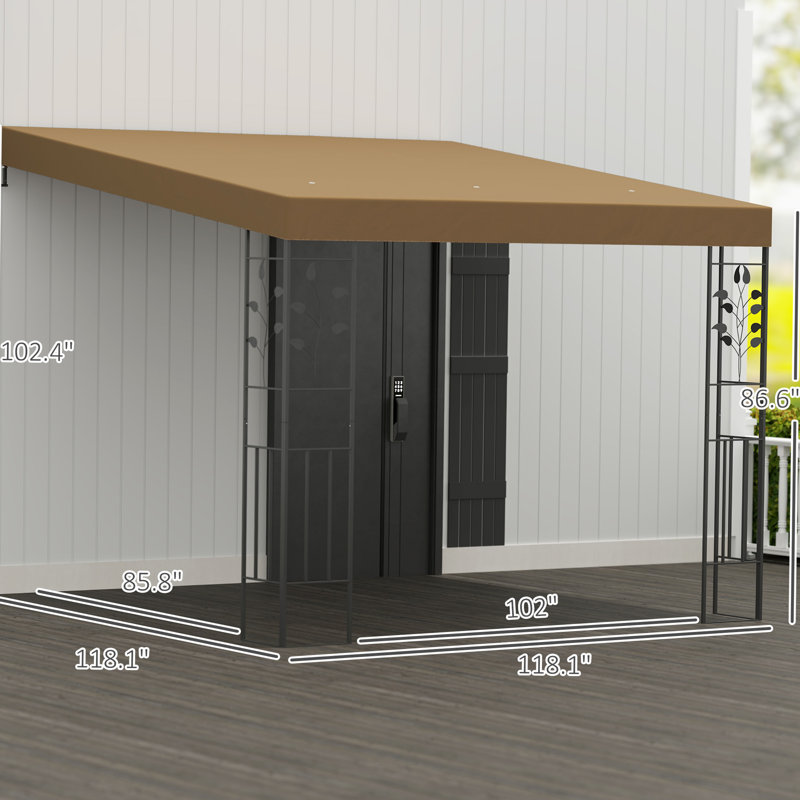 Convenient Metal Patio Canopy With Drainage Holes,Outdoor Pergola Canopy,For Backyard, Garden