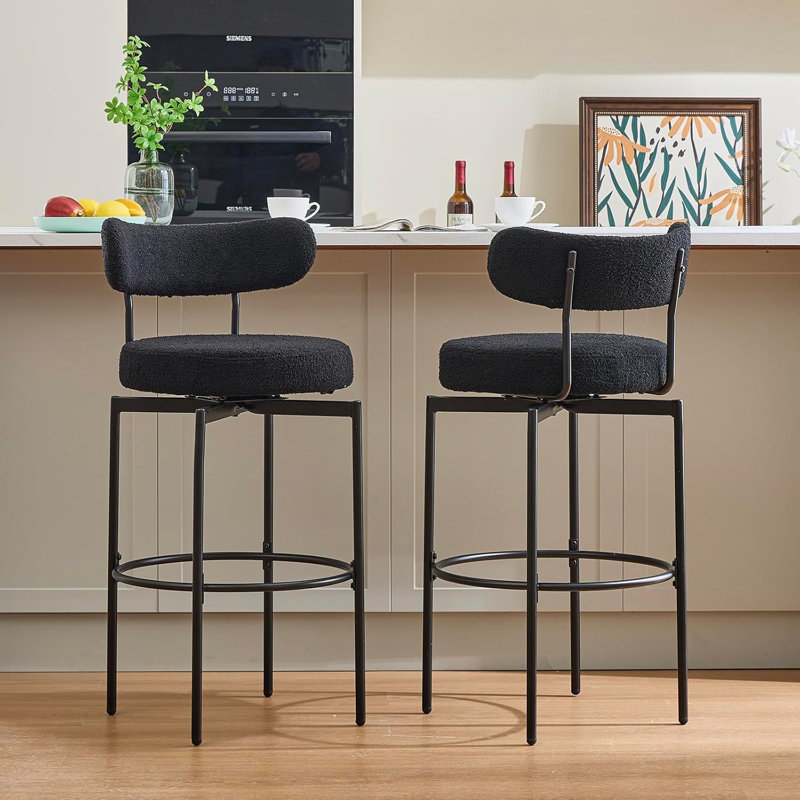 Ensemble de 2 tabourets pivotants, Noir