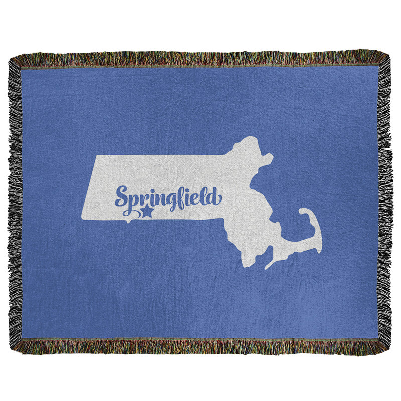 Jeté en coton tissé springfield massachusetts, l 50 po x L 60 po, Bleu