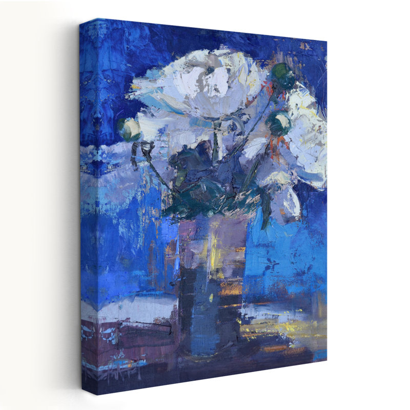 Pivoines blanches - art floral, H 24 po x l 16 po