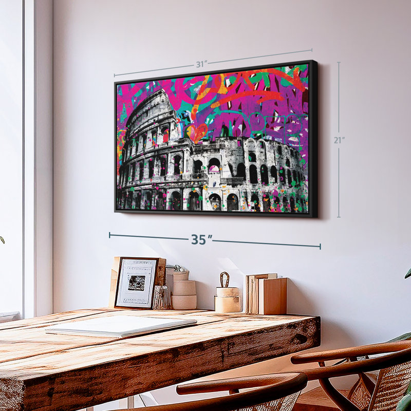 Grunge Colosseum Canvas Print, 21" H x 31" W