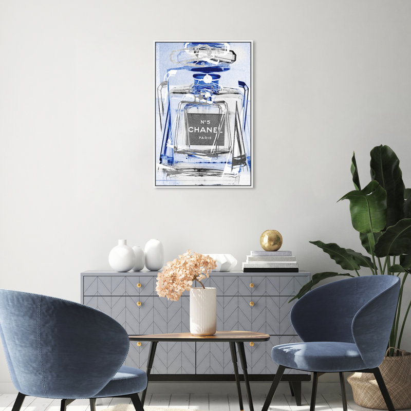 Infini saphir argent - art textuel sur toile, Impression encadrée, H 30 po x l 20 po, Blanc