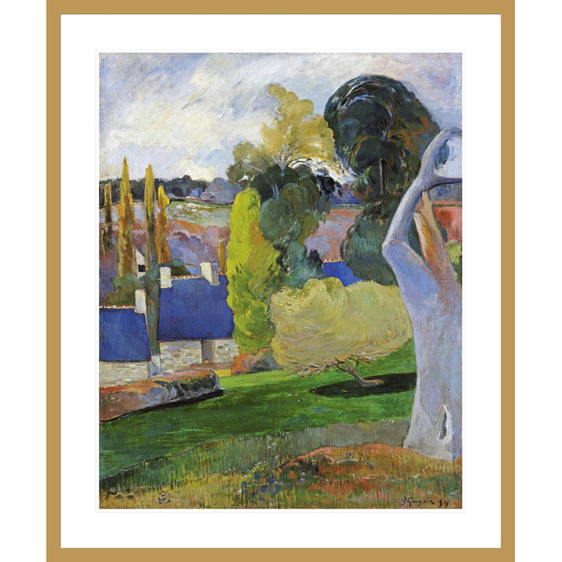 «Farm in Brittany II» par Paul Gauguin - Estampe numérique encadrée, H 40,23 po x l 33,5 po