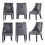 Trista 6 Person Dining set - a Rectangular Wooden Dining Table with Metal Legs and a Set of 6 Quilted Ring Knocker Velvet Dining Chairs for Dining Room - Modern Dining Table Set-1751923595