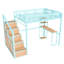 Lit mezzanine avec bureau et étagères Space