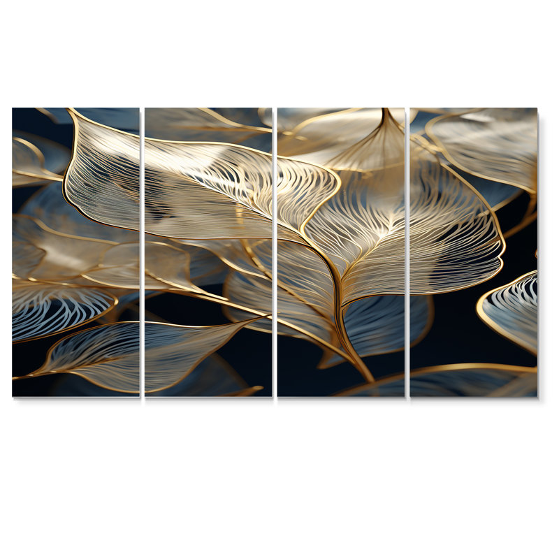 Décoration murale Hector - Feuilles 4 pièces, H 28 po x l 48 po