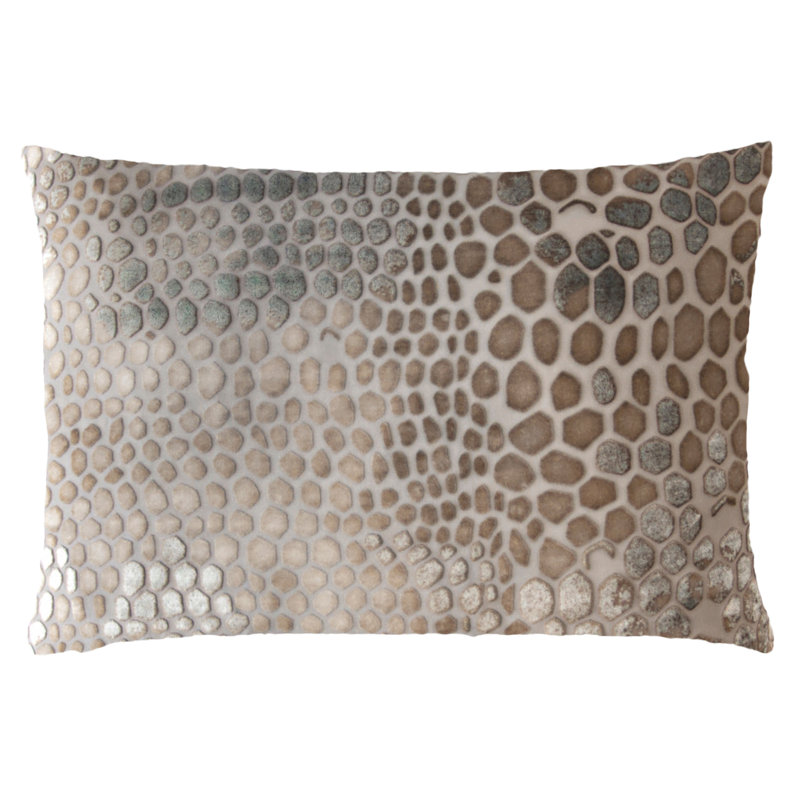 Lumbar Velvet Pillow Cover & Insert, 14"H x 20"W, Coyote
