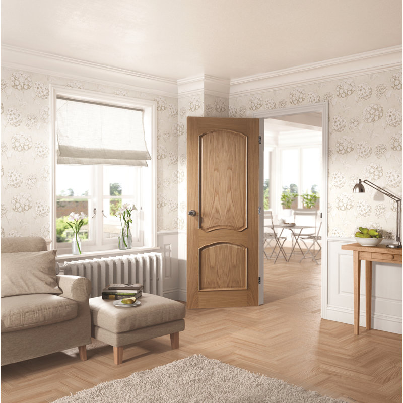 Internal Oak Louis With Raised Mouldings, 1981mm H x 762mm W x 35mm D