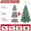 Arbre de Noël 6 pi en PE / PVC avec 1390 pointes, branches articulées, aspect naturel et support en métal stable pour un assemblage facile-2117606494