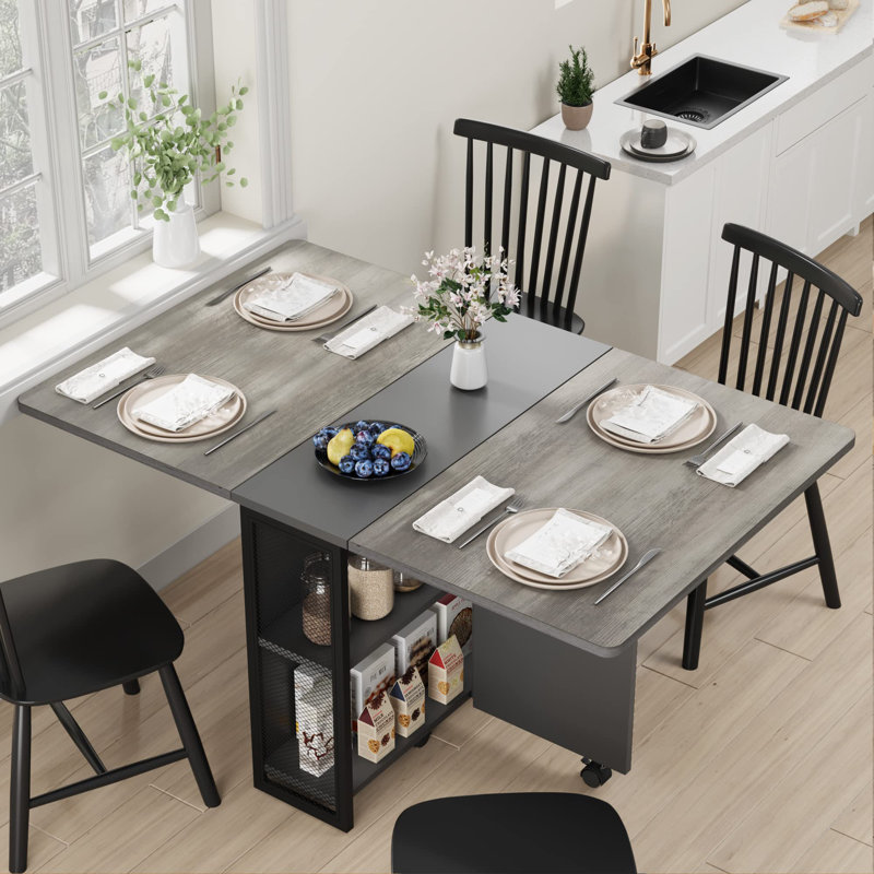 Daejuan Dining Table, Charcoal Gray/Black, 29.5" H x 31.4" L x 50.1" D