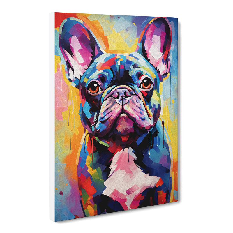 French Bulldog Abstract - Wrapped Canvas, 60cm H x 40cm W x 3cm D
