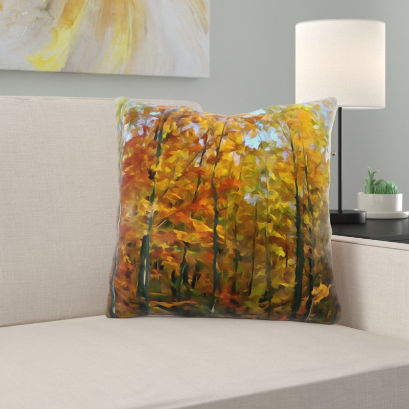 Coussin décoratif aquarelle Paterson, Microsuède, Intérieur