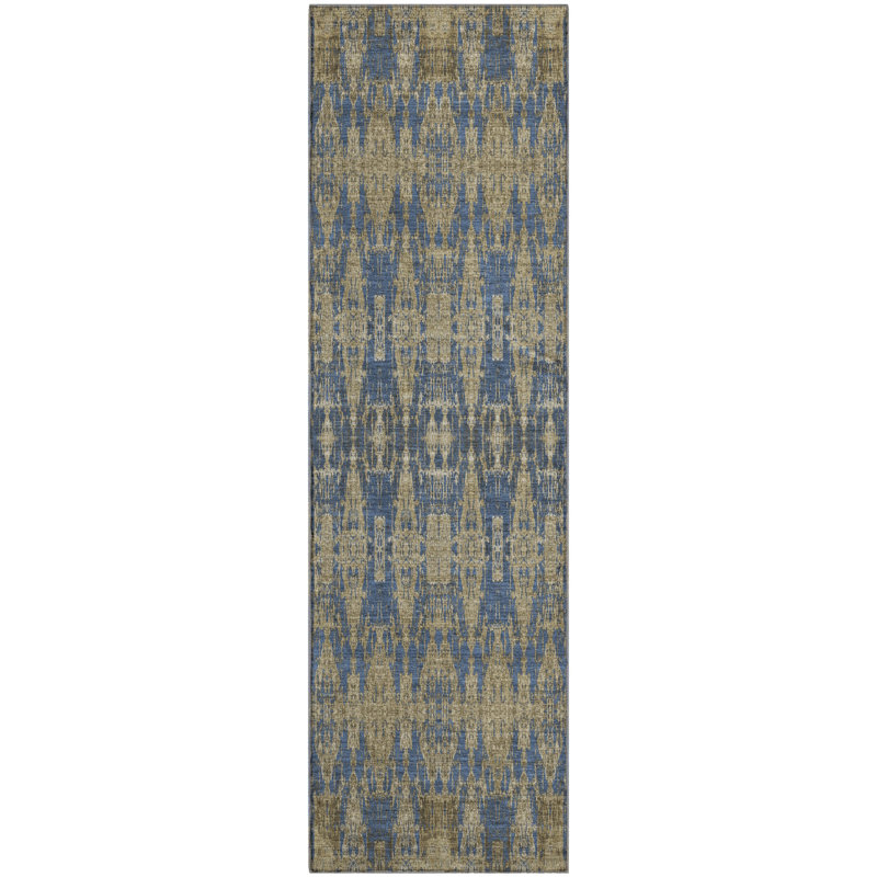 Premium Machine Washable Cerrito AMF580 Blue, Runner 2'3" x 7'6"