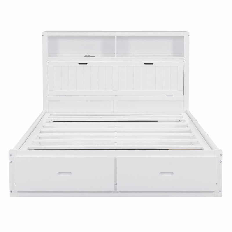 Lit plateforme avec rangement Kleine, Grand, Blanc