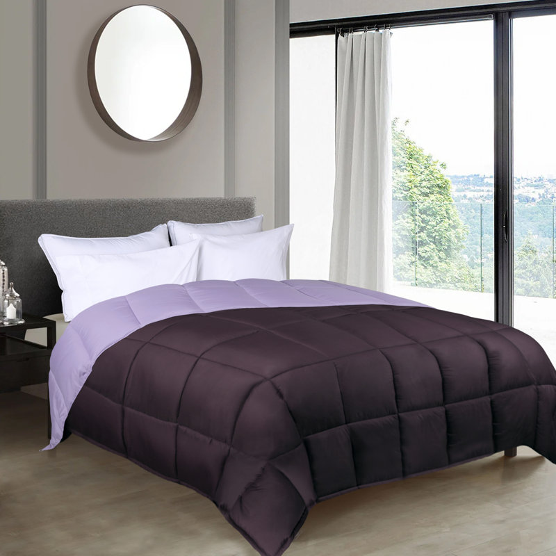 Édredon réversible toutes saisons Superior, Édredon simple, Lilas, prune