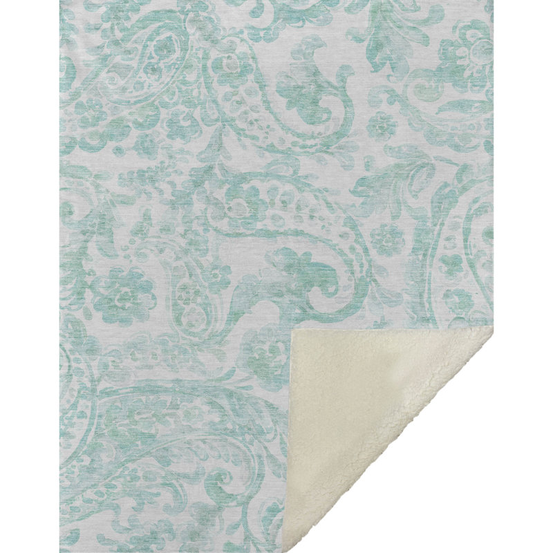 Jeté en cachemire Addison Sherpa ASB835, Turquoise