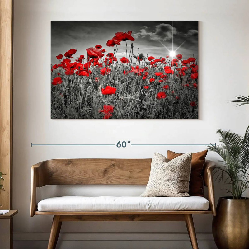 Harnek Red Poppies Pop, H 32 po x l 48 po