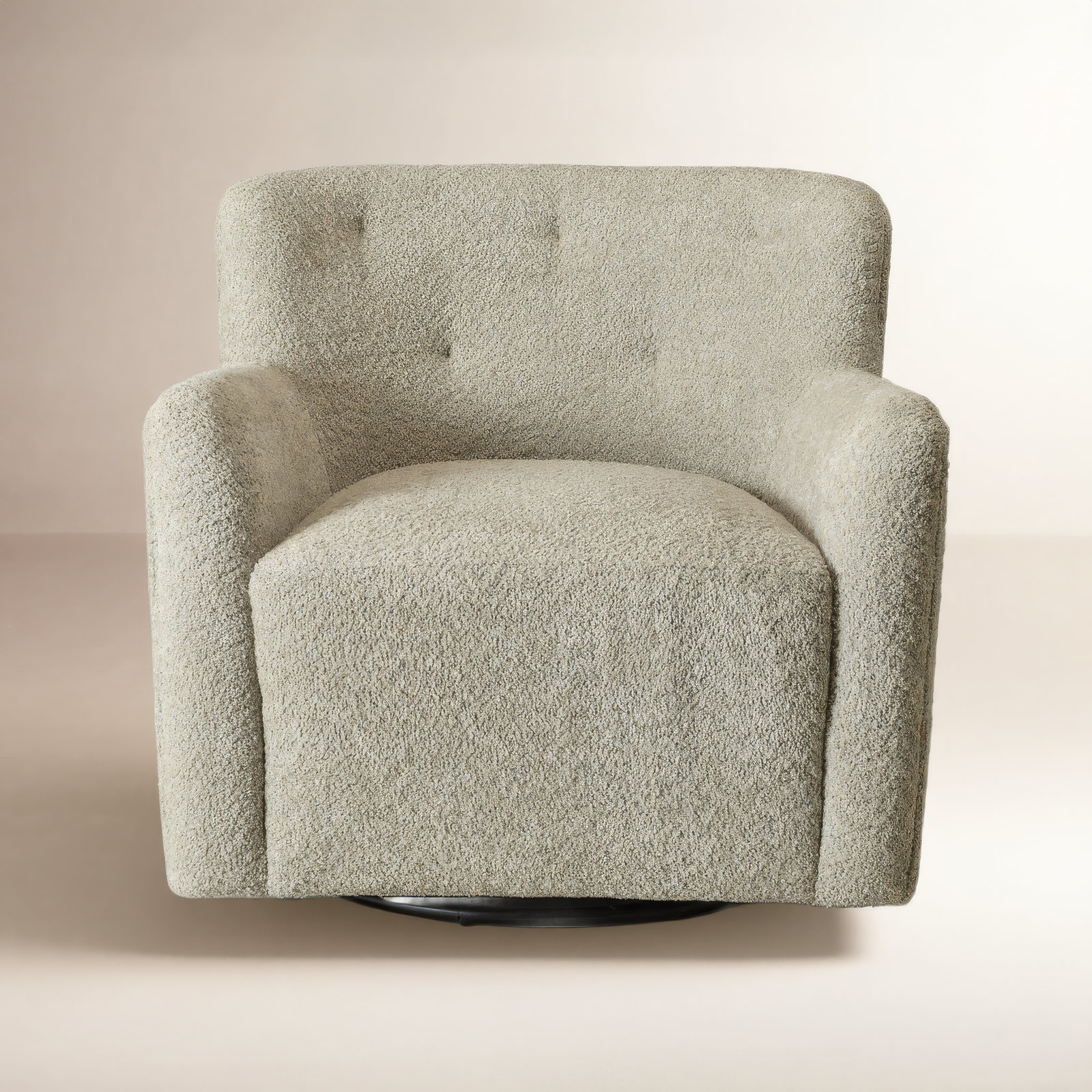 Fae Chenille Upholstered Swivel Armchair, Moss Gray Textured Chenille